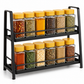 Two-Tier Countertop Spice Rack with 12 Jars