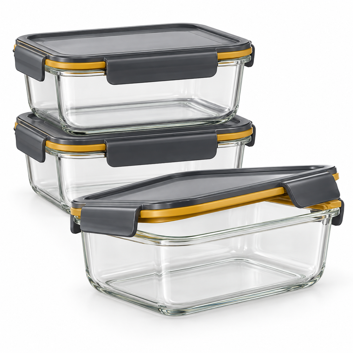 Glass Meal Prep Containers Set of 3