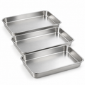 Three-Piece Stainless-Steel Breading Tray Set