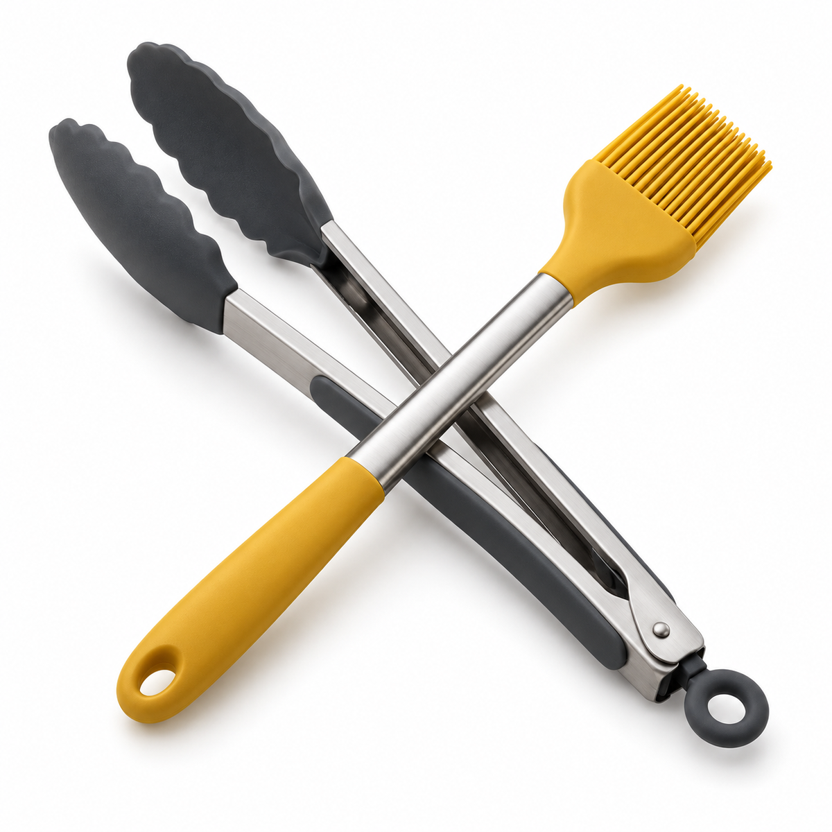 Silicone Basting Brush and Tongs Set