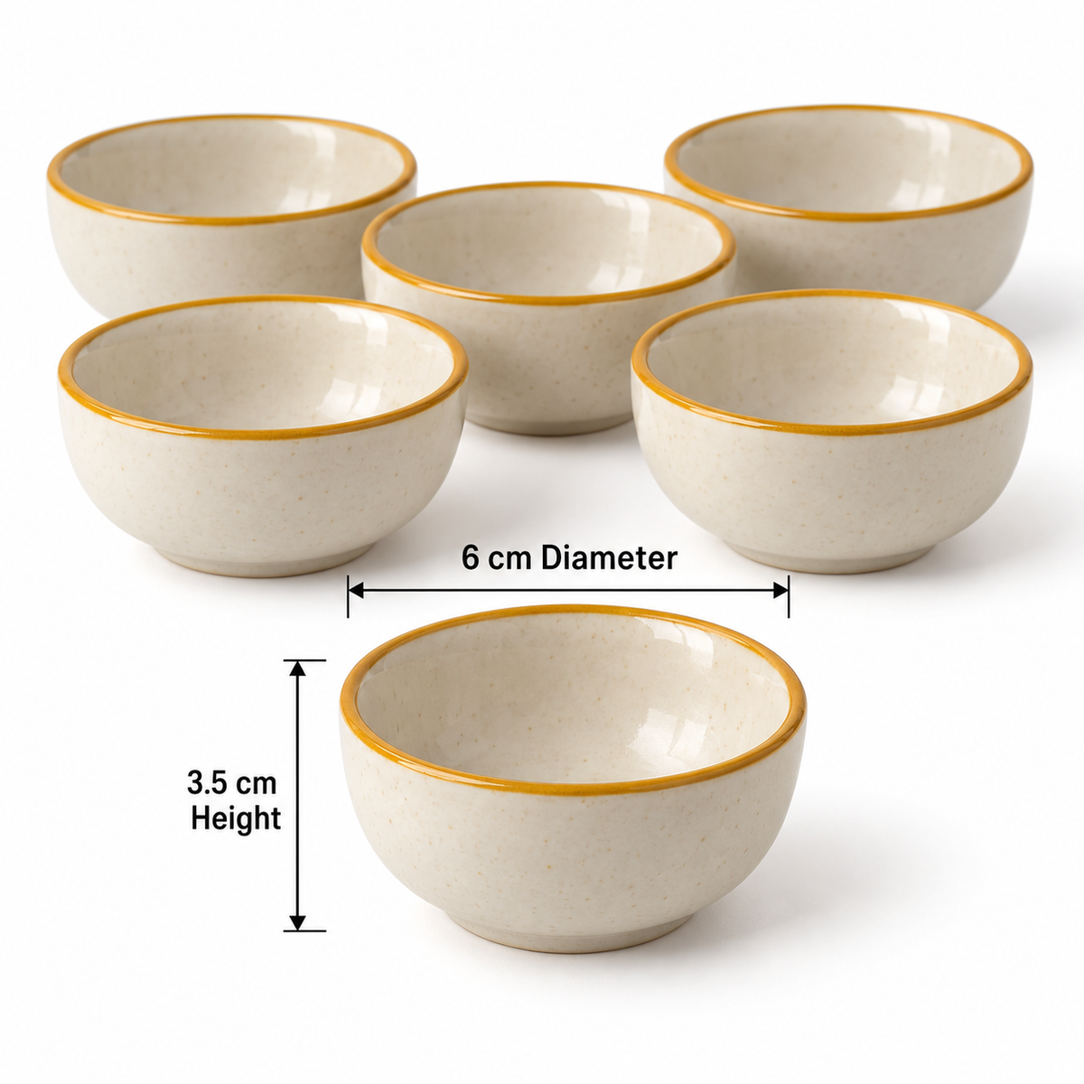 Ceramic Dipping Sauce Bowls Set of 6