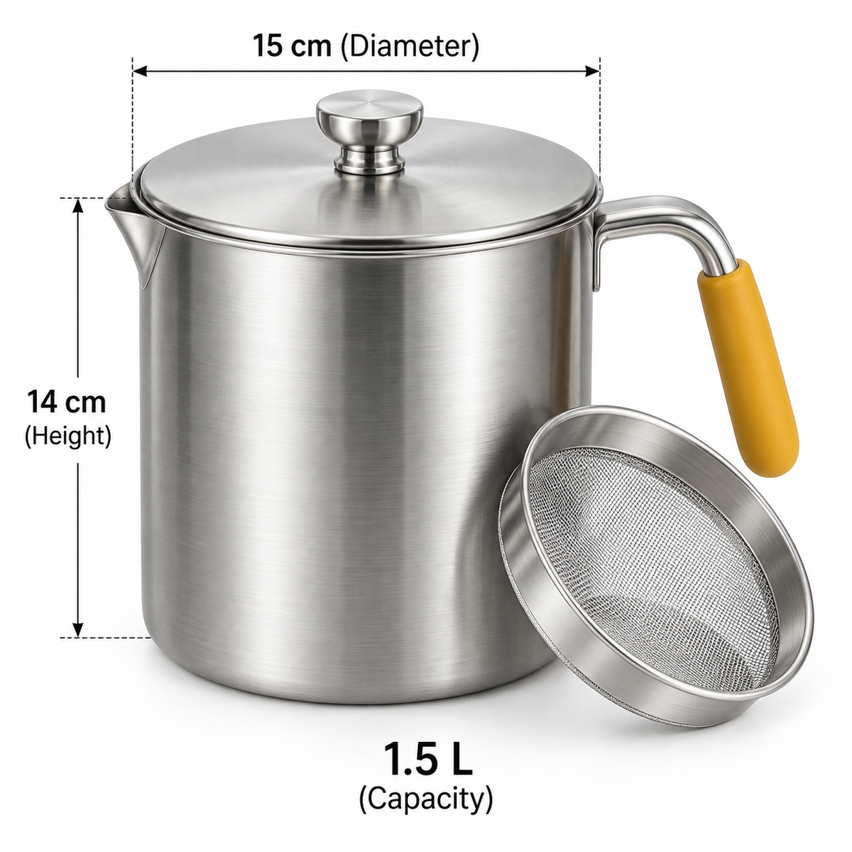 1.5L Stainless-Steel Cooking Oil Filter Pot