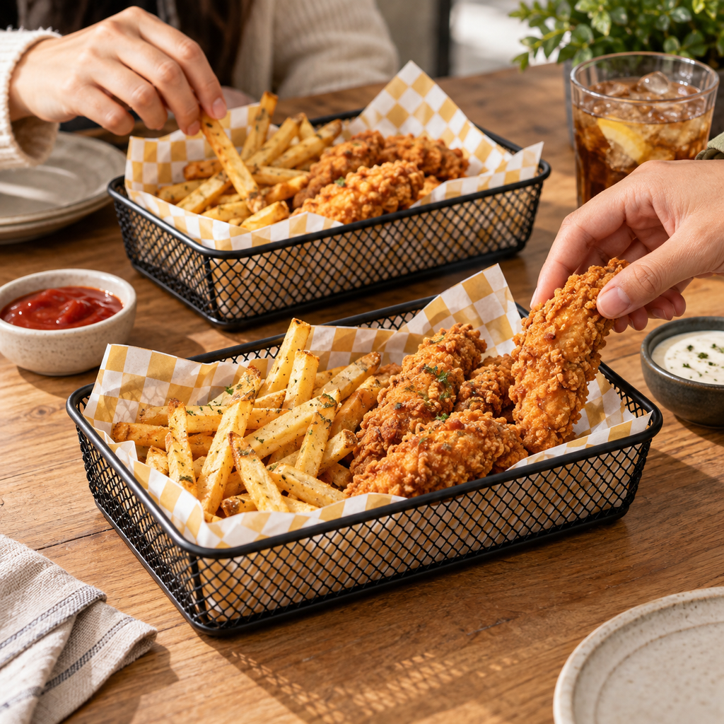Restaurant-Style Serving Basket Set of 4